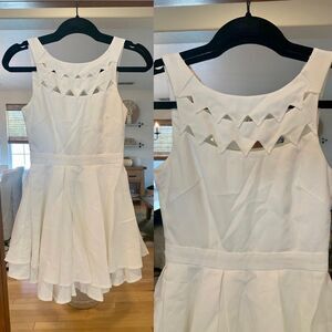 Lulus off white cut out short dress bridesmaid wedding shower flirting danger
